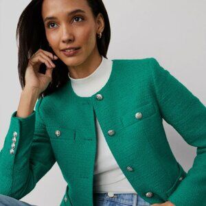 Ann Taylor Tweed Split Hem Jacket